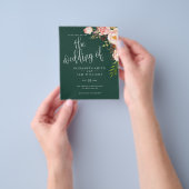 Emerald Floral Simple Wedding Budget Flyer (Gruppe)