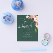 Emerald Floral Simple Wedding Budget Flyer (Einzeln)