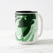 Emerald Flow — Grüner abstrakter Wrap-Becher Zweifarbige Tasse (VorderseiteRechts)