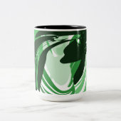 Emerald Flow — Grüner abstrakter Wrap-Becher Zweifarbige Tasse (Mittel)