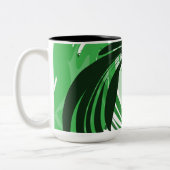 Emerald Flow — Grüner abstrakter Wrap-Becher Zweifarbige Tasse (Links)