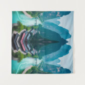 Emerald Flow: Landschaftliches Wall-Tapestry an de Wandteppich (Vorderseite (Horizontal))