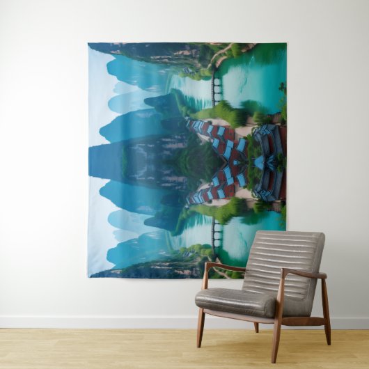 Emerald Flow: Landschaftliches Wall-Tapestry an de Wandteppich (Beispiel)