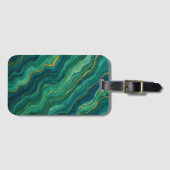 Emerald Flow Marble Texture Gepäckanhänger (Vorderseite (Horizontal))
