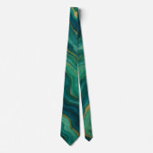 Emerald Flow Marble Texture Krawatte (Vorderseite)