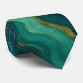 Emerald Flow Marble Texture Krawatte (Gerollt)