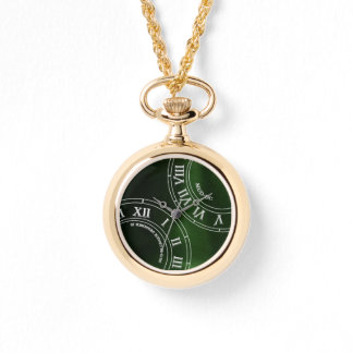 Emerald Flüchtige Blick RN Gold Watch Necklace Armbanduhr