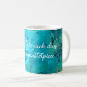 Emerald Fluid Art Malerei inspirierende Botschaft Kaffeetasse (VorderseiteRechts)