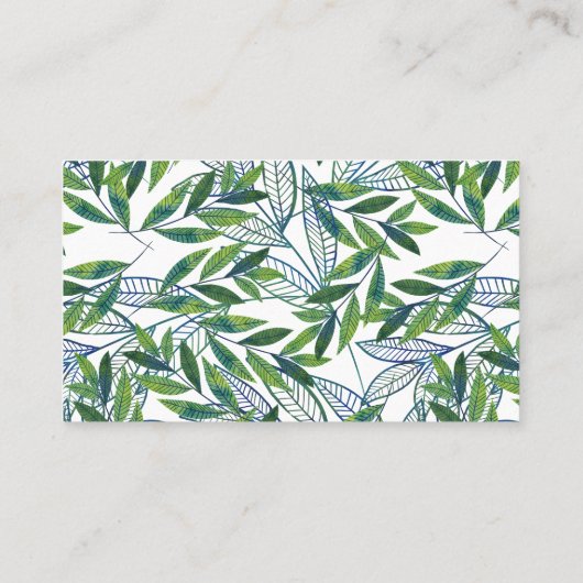 Emerald Foliage Pattern - Therapeut Visitenkarte (Rückseite)
