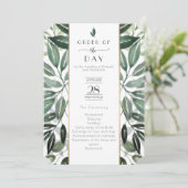 Emerald Forest Gilded Frame Order of Service Einladung (Stehend Vorderseite)