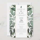 Emerald Forest Gilded Frame Order of Service Einladung (Vorderseite)