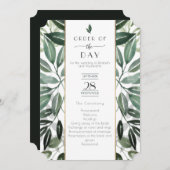 Emerald Forest Gilded Frame Order of Service Einladung (Vorne/Hinten)