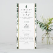 Emerald Forest Gilded Frame Order of Service Invit Einladung (Stehend Vorderseite)