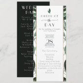 Emerald Forest Gilded Frame Order of Service Invit Einladung (Vorne/Hinten)