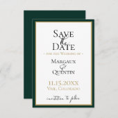 Emerald Forest Save the Date Ankündigung (Vorne/Hinten)