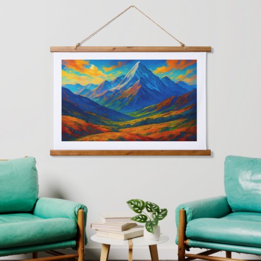 Emerald Forest Watercolor Canvas Wandteppich Mit Holzrahmen (Wohnzimmer)