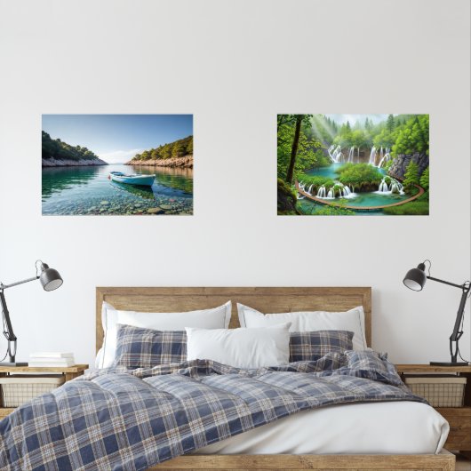 Emerald Forest Waterfalls and  Bilderwand Sets (Schlafzimmer)