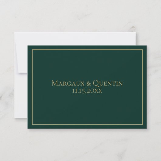 Emerald Forest Wedding RSVP Card (Rückseite)