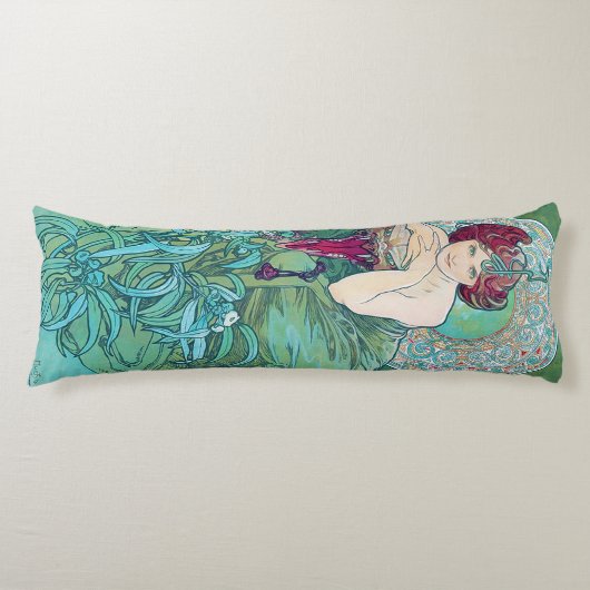Emerald (Four Jewels), Alphonse Mucha Seitenschläferkissen (Vorderseite)