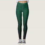 Emerald Fragmented Abstract Black Ombre Pattern Leggings (Vorderseite)