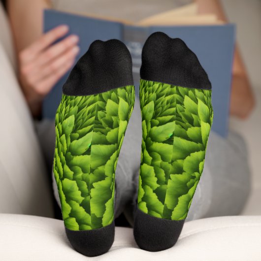 Emerald Fraktal Bloom Socken (Unterseite)
