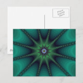 Emerald Fraktal Sternexplosion Postkarte (Vorne/Hinten)