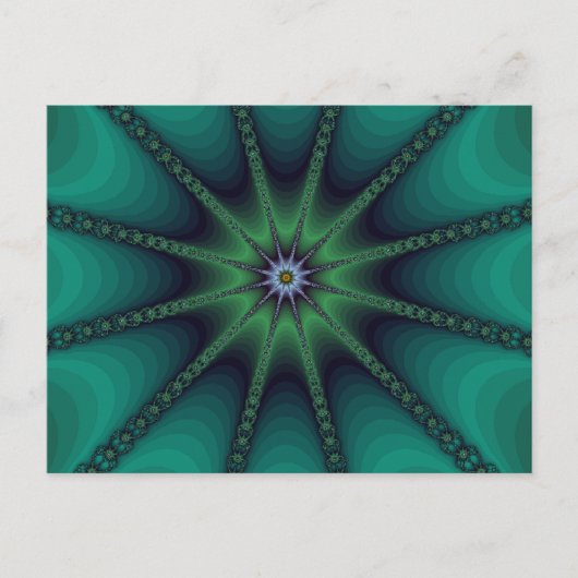 Emerald Fraktal Sternexplosion Postkarte (Vorderseite)