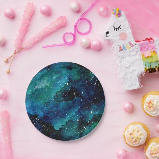 Emerald Galaxy Pappteller (Party)