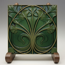 Emerald Geblüht: Jugendstil Inspiriert Fliese