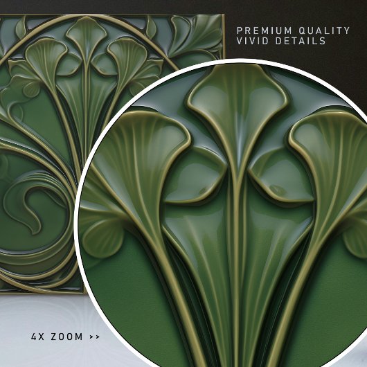 Emerald Geblüht: Jugendstil Inspiriert Fliese