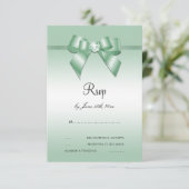 Emerald Gem Bow & Ribbon 55. Hochzeitstag RSVP Karte (Stehend Vorderseite)