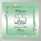 Emerald Gem & Glitzer 55. Hochzeit Poster (Vorne)