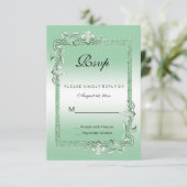 Emerald Gem & Glitzer 55. Hochzeit RSVP (Stehend Vorderseite)
