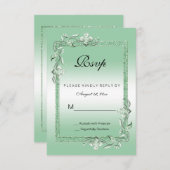 Emerald Gem & Glitzer 55. Hochzeit RSVP (Vorne/Hinten)