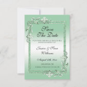 Emerald Gem & Glitzer 55. Hochzeit Save The Date (Vorderseite)