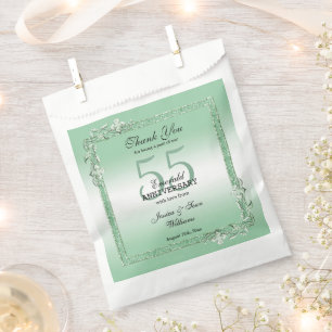 Emerald Gem & Glitzer 55. Hochzeitstag Geschenktütchen