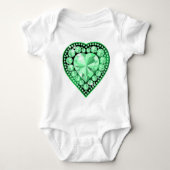 Emerald Gem Heart Baby Strampler (Vorderseite)