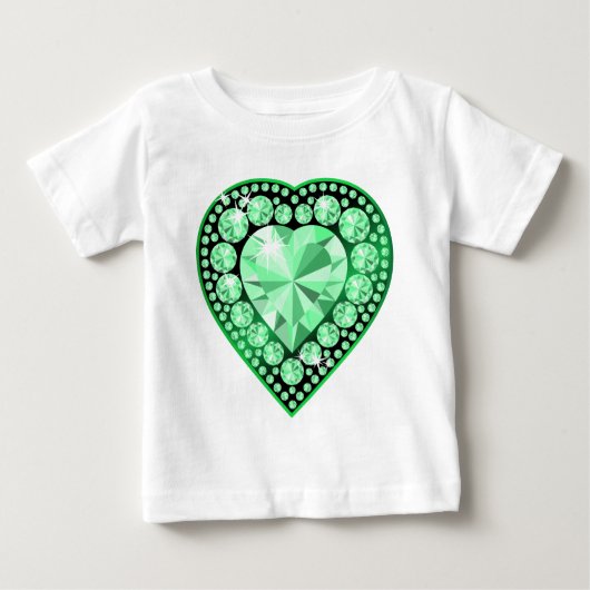 Emerald Gem Heart Baby T-shirt (Vorderseite)