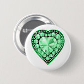 Emerald Gem Heart Button (Vorne & Hinten)
