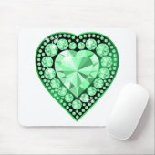 Emerald Gem Heart Mousepad (Mit Mouse)