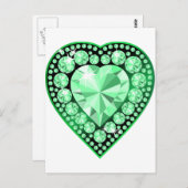 Emerald Gem Heart Postkarte (Vorne/Hinten)