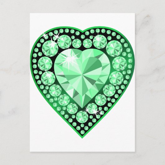 Emerald Gem Heart Postkarte (Vorderseite)