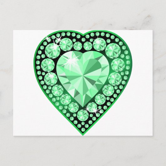 Emerald Gem Heart Postkarte