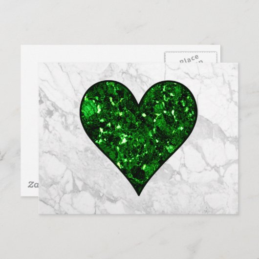 Emerald Gem Heart Postkarte (Vorne/Hinten)