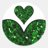 Emerald Gem Heart Runder Aufkleber (Vorderseite)