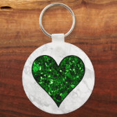 Emerald Gem Heart Schlüsselanhänger (Vorderseite)