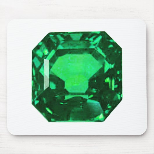 Emerald Gemstone, Birthstone Mai, Light Green Mousepad (Vorne)