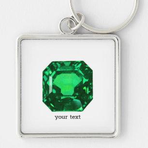 Emerald Gemstone, Birthstone Mai, Light Green Schlüsselanhänger