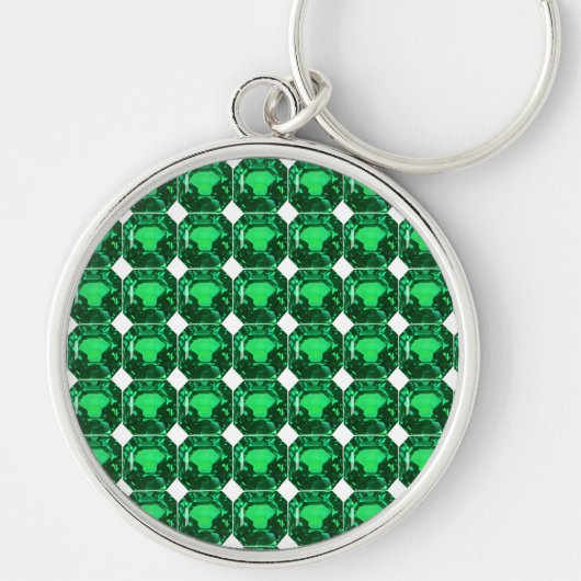 Emerald Gemstone, Birthstone Mai, Light Green Schlüsselanhänger (Vorne)