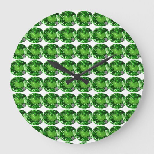 Emerald Gemstone, grün Große Wanduhr (Vorderseite)